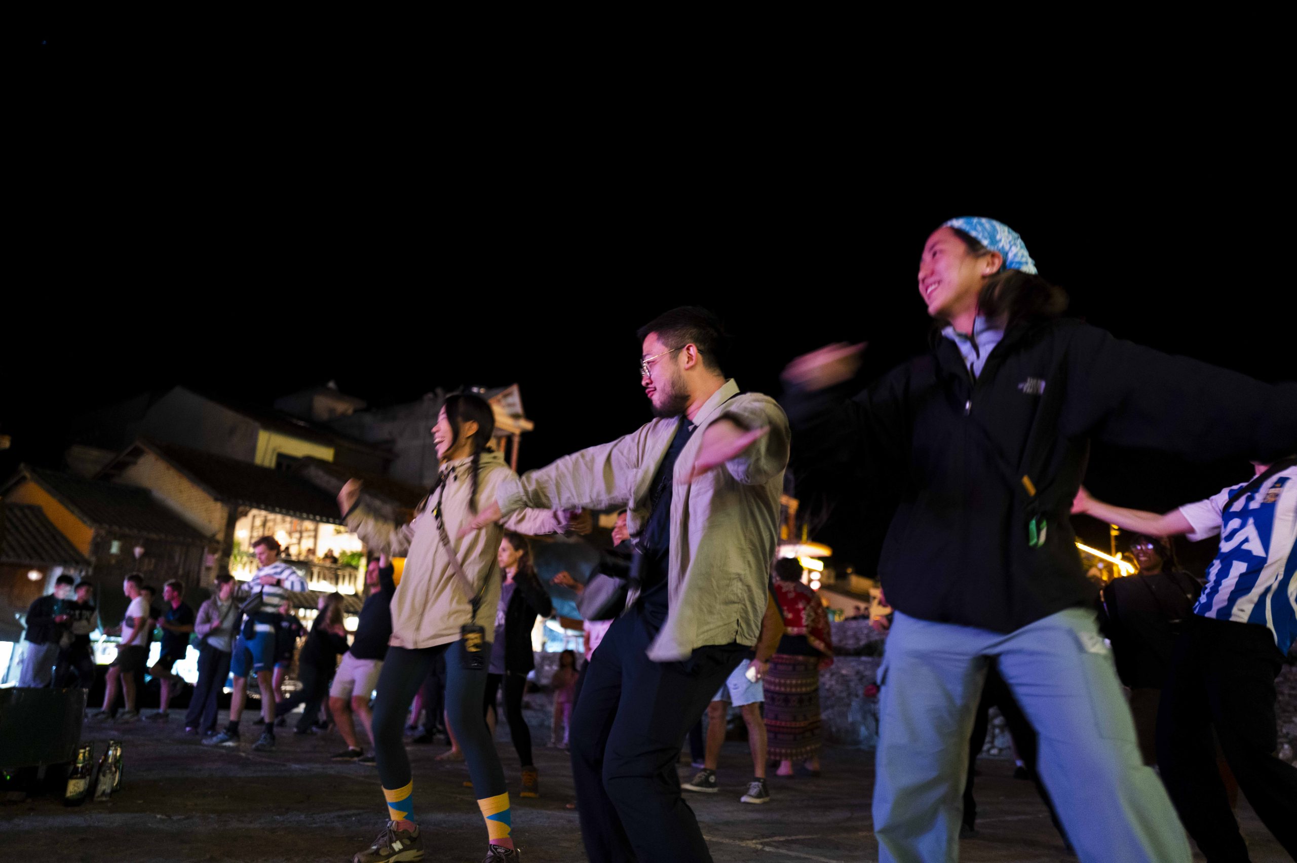 dancing at Dong Van Ancient town
